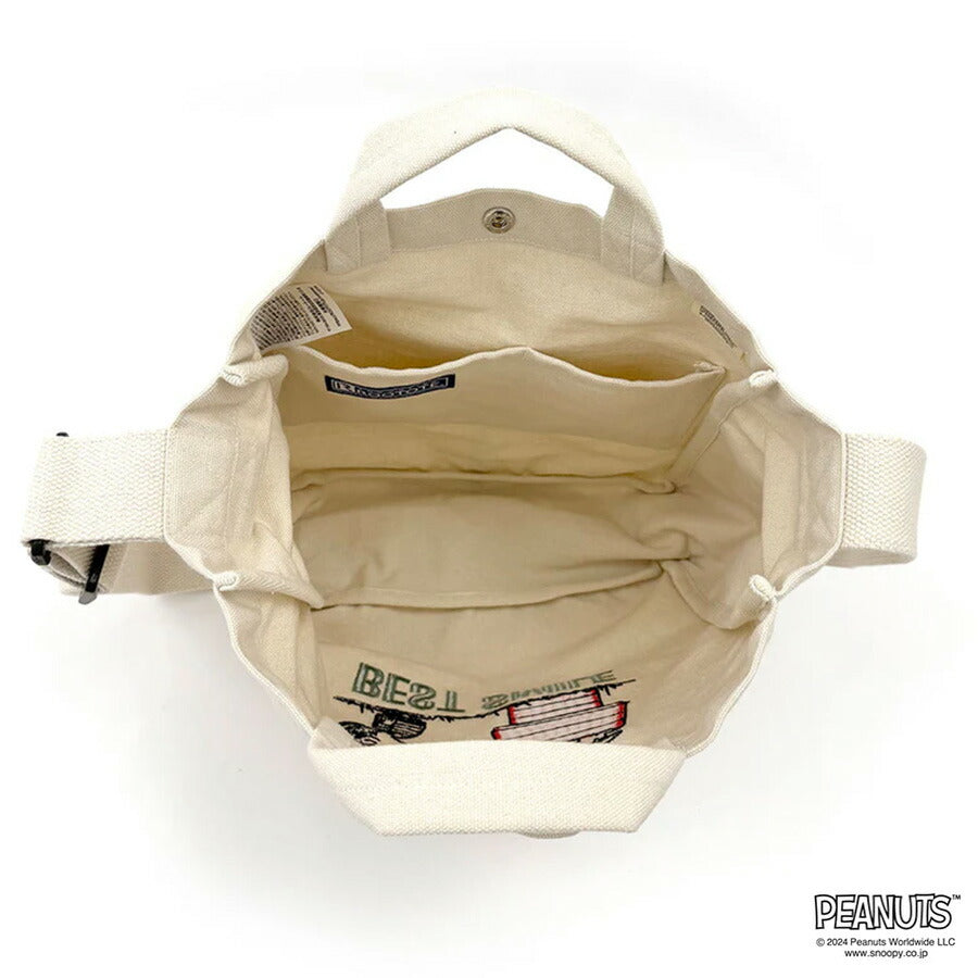【ROOTOTE】 8383 IP.ミディアム.2way.ピーナッツ-0A トートバッグ 軽量 使いやすい シンプル スヌーピー キャラクター レディース プレゼント アイボリー