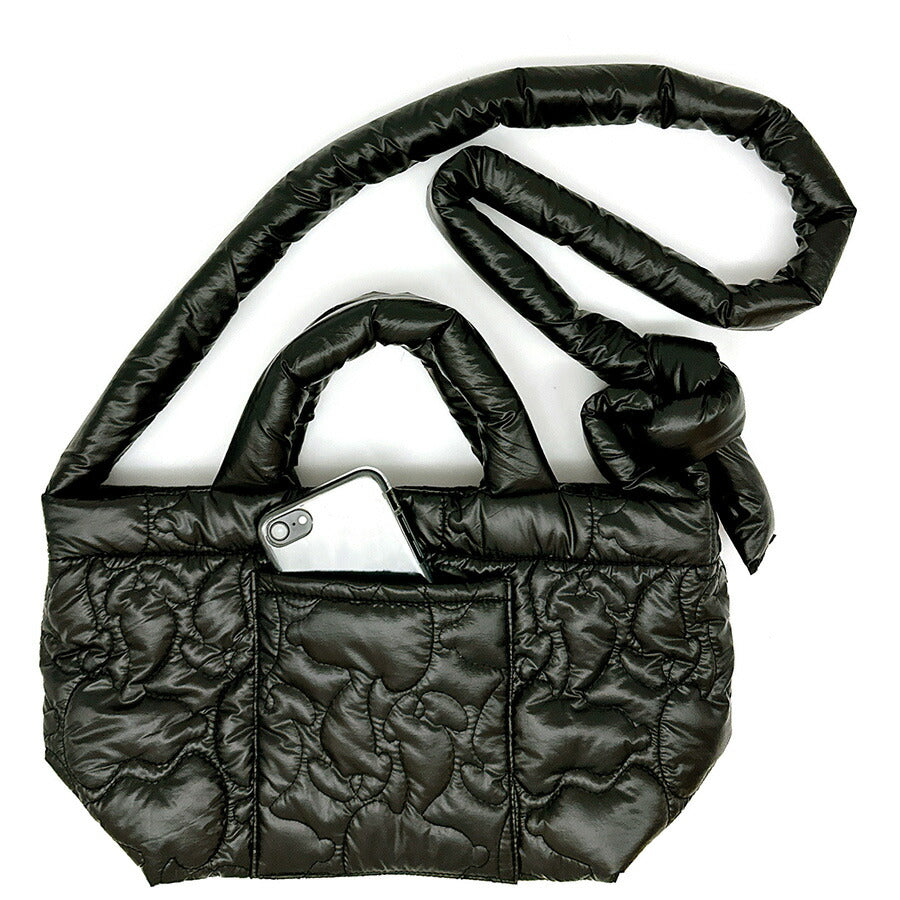 【ROOTOTE】8451 IP.デリ.quilt.Peanuts-0N トートバッグ 斜め掛け 手持ち スヌーピー かわいい 普段使い 使いやすい レディース ギフト ブラック