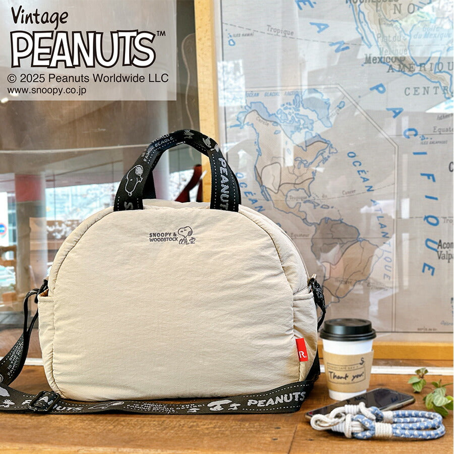 【ROOTOTE】8454 IP.BR.MedPadded.Peanuts-0S 斜め掛け ボストン ショルダー スヌーピー かわいい 普段使い 使いやすい レディース ギフト プレゼント ブラック