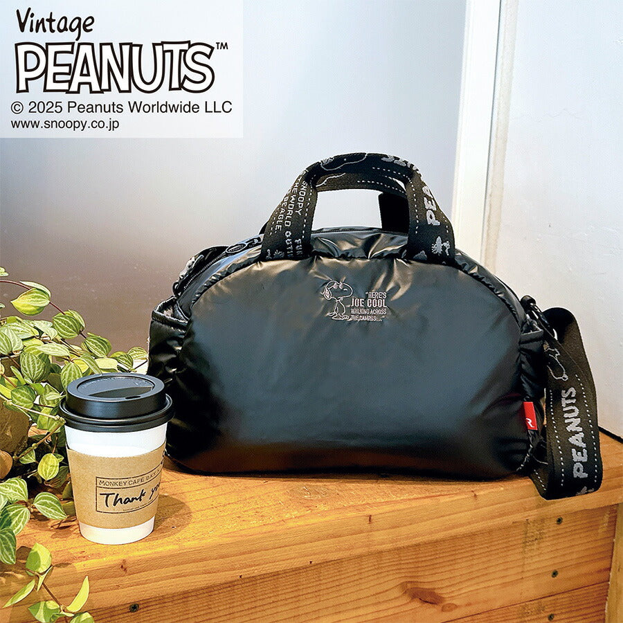 【レターパック配送/時間指定不可】【ROOTOTE】8455 IP.デリ.Padded.Peanuts-0S 斜め掛け ボストン ショルダー スヌーピー かわいい レディース ギフト ブラック