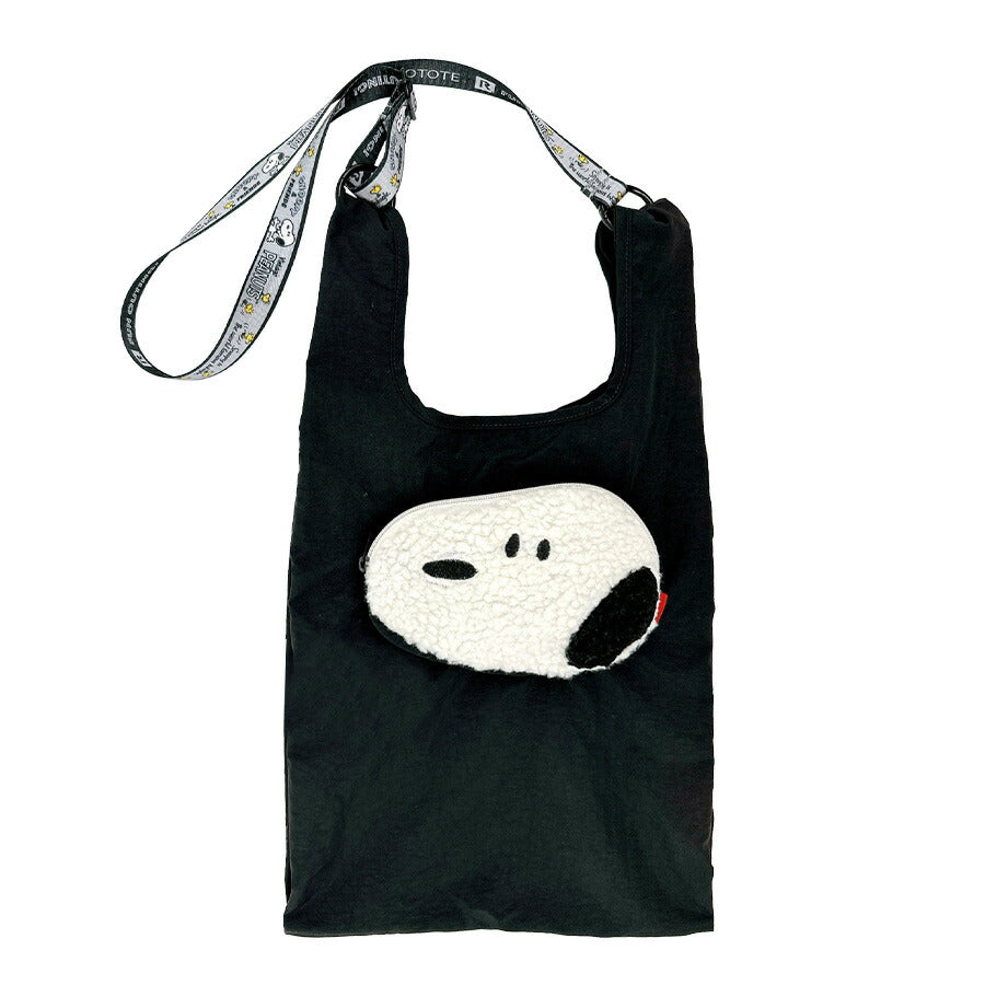 【クリックポスト/時間指定不可】【ROOTOTE】8458 IP.RS.Peanuts-0P エコバッグ 手持ち 斜め掛け スヌーピー かわいい レディース プレゼント ギフト ブラック