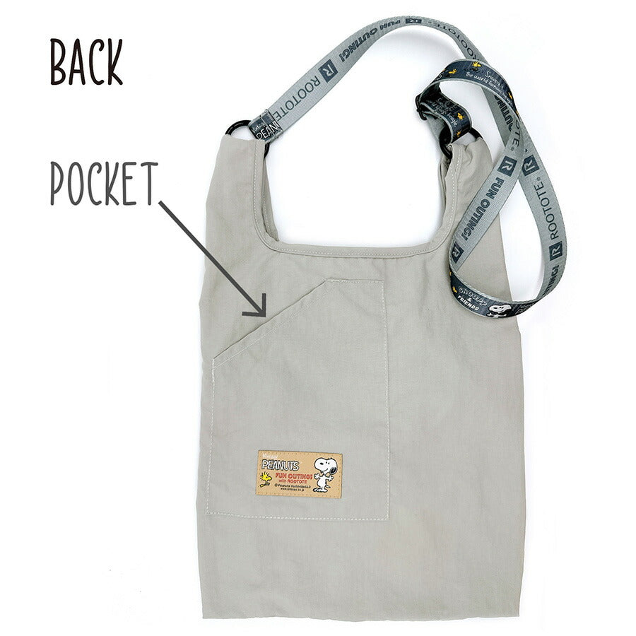 【クリックポスト/時間指定不可】【ROOTOTE】8459 IP.RSmid.Peanuts-0P エコバッグ 手持ち 斜め掛け スヌーピー かわいい レディース プレゼント ブラック