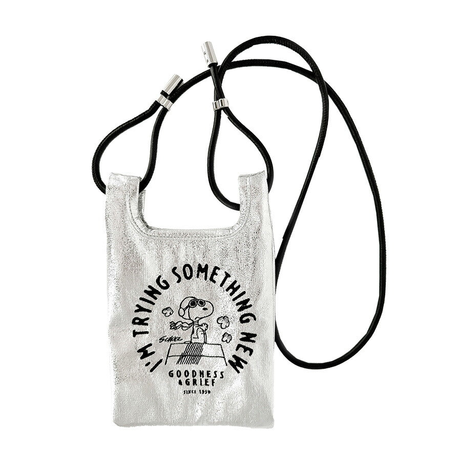 【クリックポスト/時間指定不可】【ROOTOTE】8460 IP.RSミニ.メタリック.Peanuts-0P エコバッグ 手持ち 斜め掛け スヌーピー レディース プレゼント ブラック