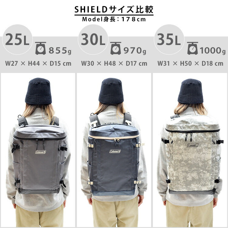 Coleman コールマン SHIELD30 シールド30 リュック バックパック 30L スクエア メンズ レディース シンプル カジュアル アウトドア 通学 学生 社会人 旅行 部活 合宿 習い事 ジム おしゃれ 人気 送料無料 バッグ 鞄