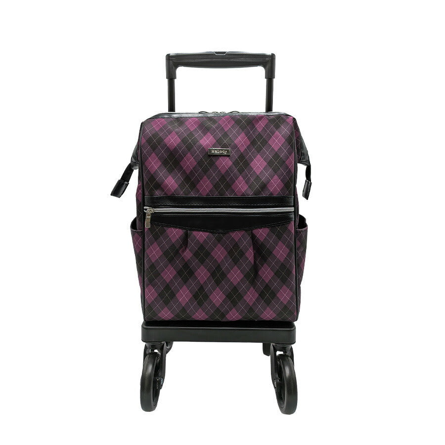【島製作所】 melody-sg メロディ スムーズグランデ お買い物キャリー シルバーカー 横押しタイプ 外出 旅行 保冷バッグ 軽量 アーガイル 敬老の日 母の日