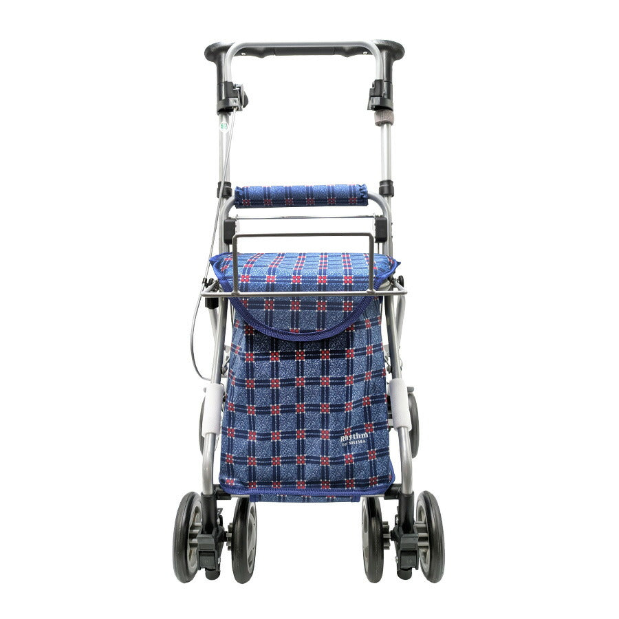 【島製作所】 rhythm リズムRWC シルバーカー 手押し車 歩行補助 座面付き シニアカート 買い物カート 介護 折り畳み可能 ブルー 敬老の日 母の日 プレゼント