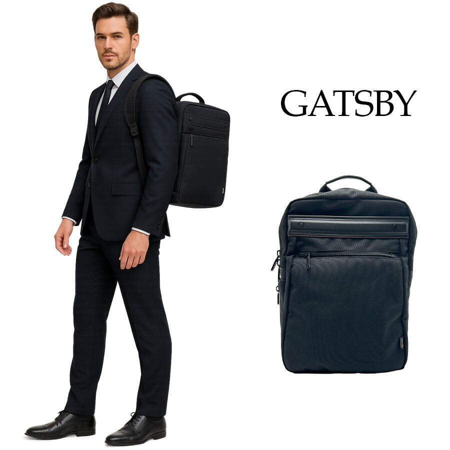 【当店オリジナルエコバッグプレゼント中!】【GATSBY】103-11035 ビジネスリュック かばん カバン 鞄 バッグ バックパック 日常 普段使い 使いやすい 便利 多機能 シンプル ギャッツビー ブラック おしゃれ ユニセックス 通勤 会社 営業