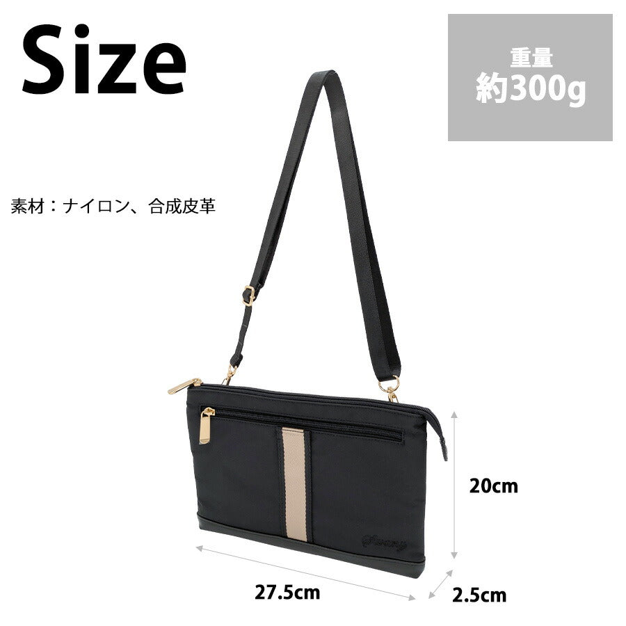 【クリックポスト/時間指定不可】【SWANY】a398 ハンドルポーチ S キャリーオン 斜め掛け かばん シンプル おしゃれ レディース プレゼント ギフト ブラック