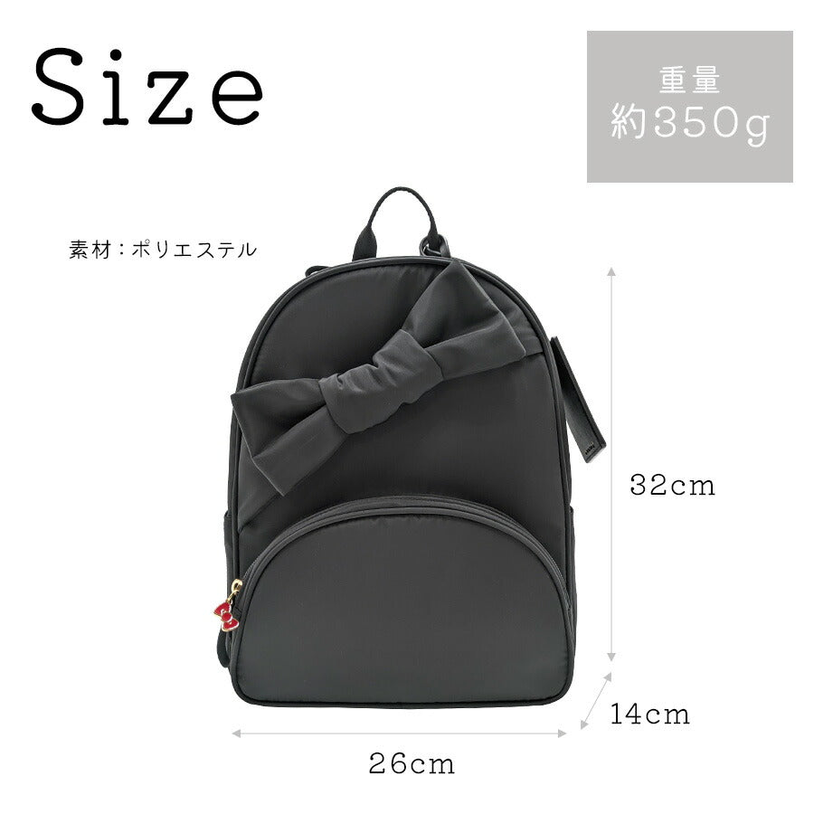 【SWANY】 a667 ハローキティコラボ リボンリュックM かばん ブラック 使いやすい 普段使い おしゃれ かわいい レディース プレゼント ギフト 母の日 敬老の日
