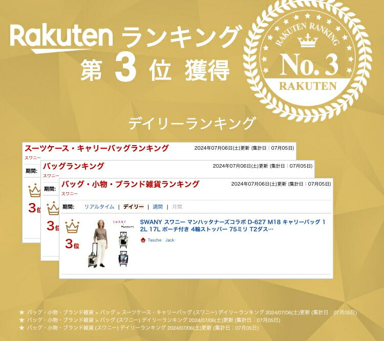 【SWANY】 スワニー マンハッタナーズコラボ D-627 M18 キャリーバッグ 12L 17L ポーチ付き 4輪ストッパー 75ミリ T2ダストガードキャスター お買い物キャリー 母の日 敬老の日 プレゼント ねこ 猫好き 窓辺でしんみり 6匹のリストランテ2 Manhattaner’s