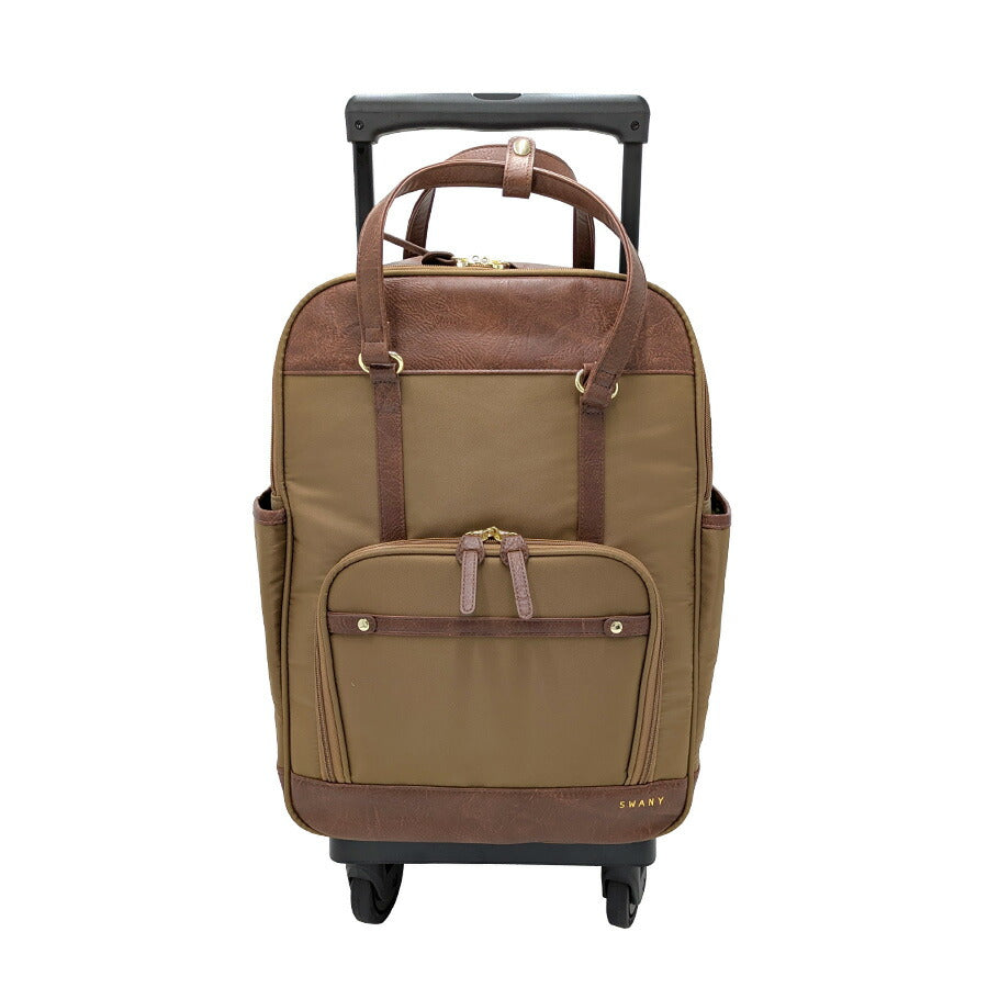 【SWANY】 d651l21 フォリロ ショッピングキャリー お買い物キャリー キャリー 使いやすい 便利 おしゃれ レディース プレゼント ギフト 母の日 敬老の日 軽量 デザイン ベージュ ポリエステル W34×H55×D22cm 23L シンプル 普段使い