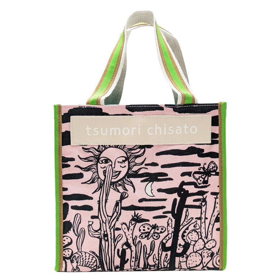 【tsumori chisato CARRY】 50785 サボテンと太陽トートバッグS 日本製 かばん かわいい レディース 母の日 ギフト ブラック