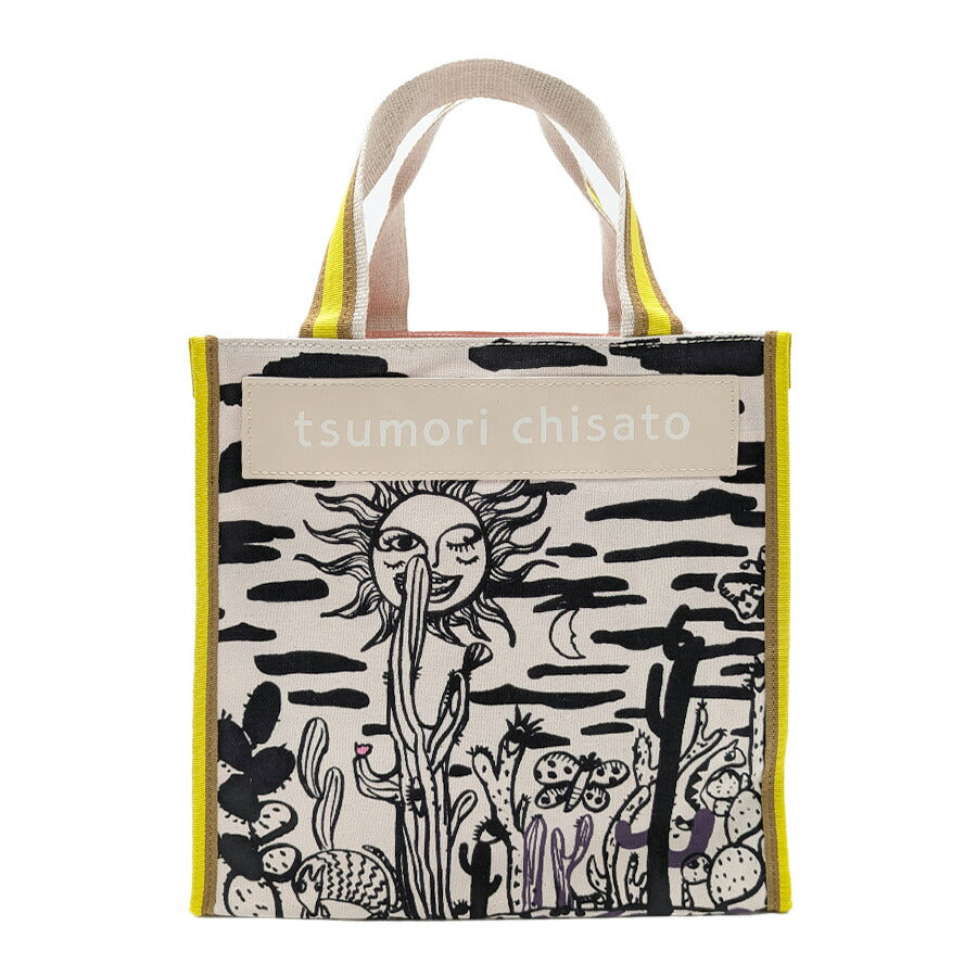 【tsumori chisato CARRY】 50785 サボテンと太陽トートバッグS 日本製 かばん かわいい レディース 母の日 ギフト ブラック