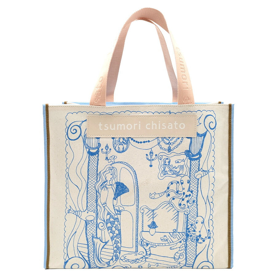 【tsumori chisato CARRY】 50806 マーメイドルーム トートバッグL 手持ち 総柄 日本製 かばん おしゃれ かわいい レディース 母の日 敬老の日 ギフト ブラック