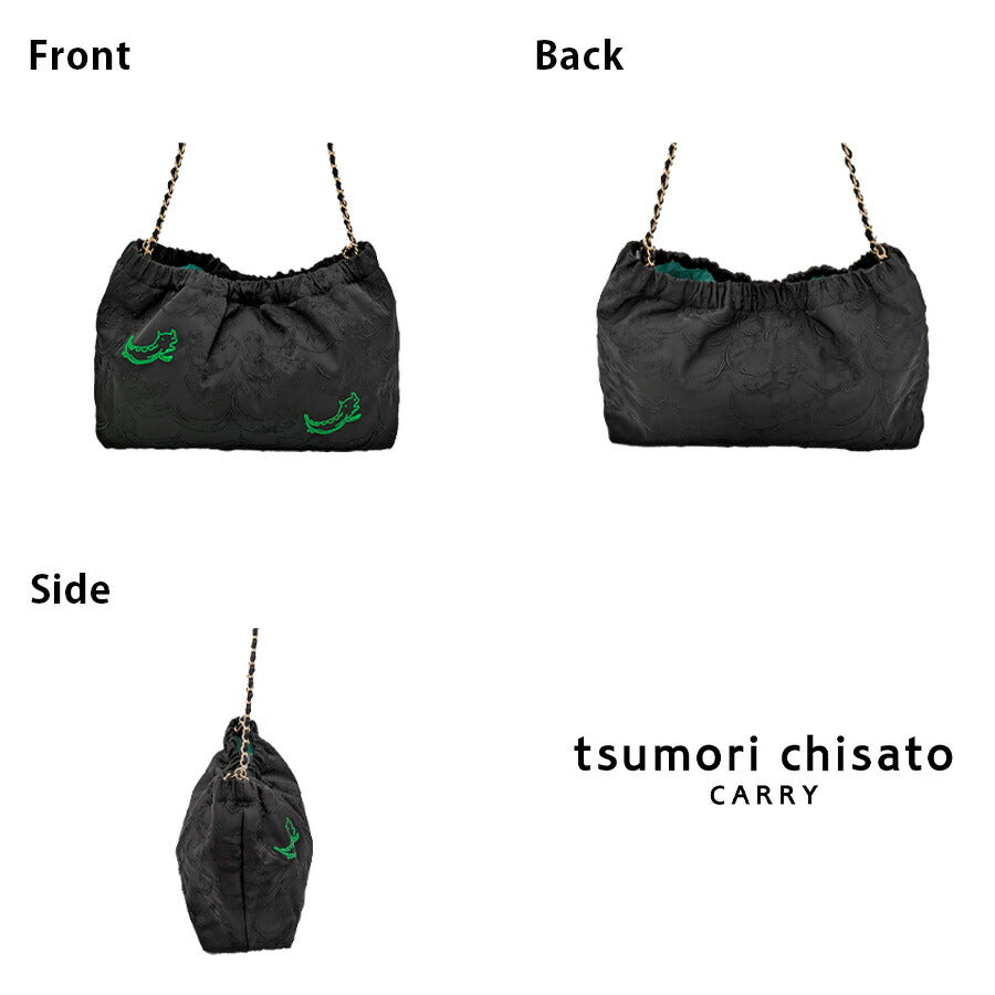 【tsumori chisato CARRY】50886 ナミネコシシュウ ショルダーバッグ 斜め掛け かばん 使いやすい 普段使い レディース ギフト プレゼント ブラック 母の日