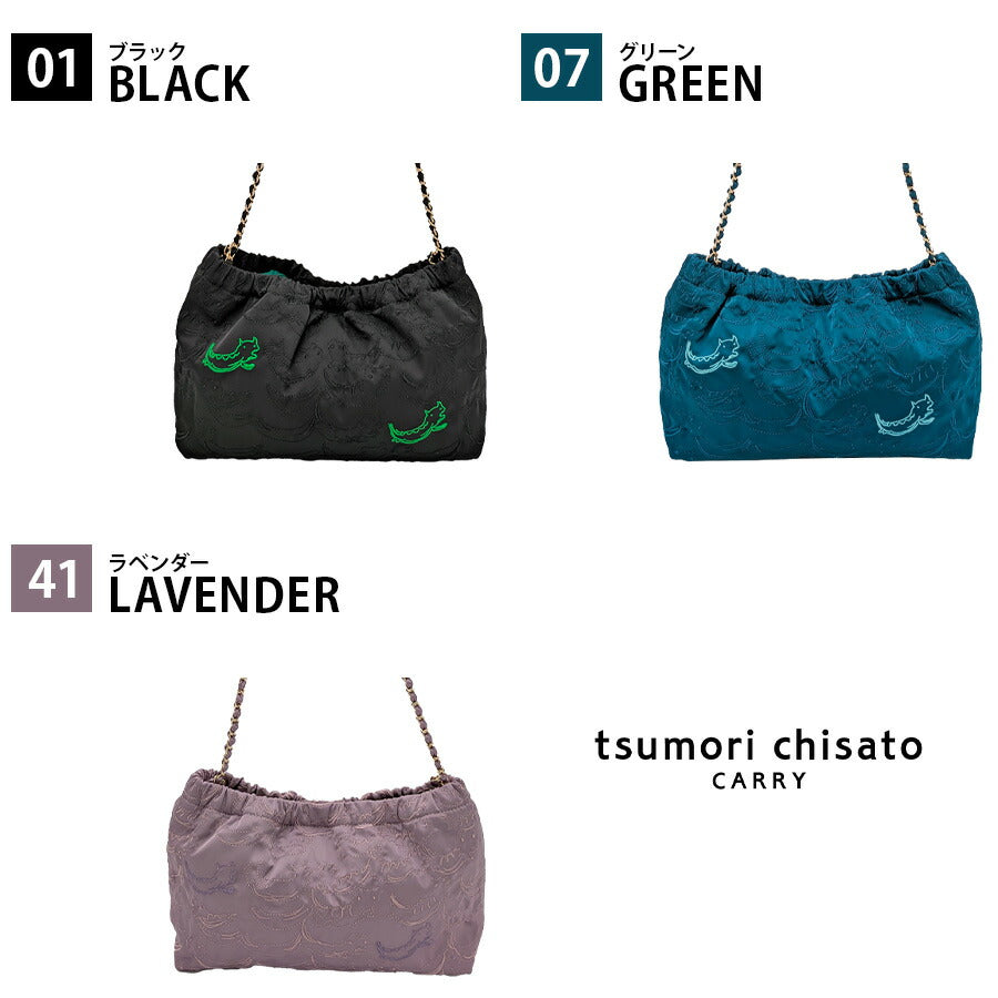 【tsumori chisato CARRY】50886 ナミネコシシュウ ショルダーバッグ 斜め掛け かばん 使いやすい 普段使い レディース ギフト プレゼント ブラック 母の日