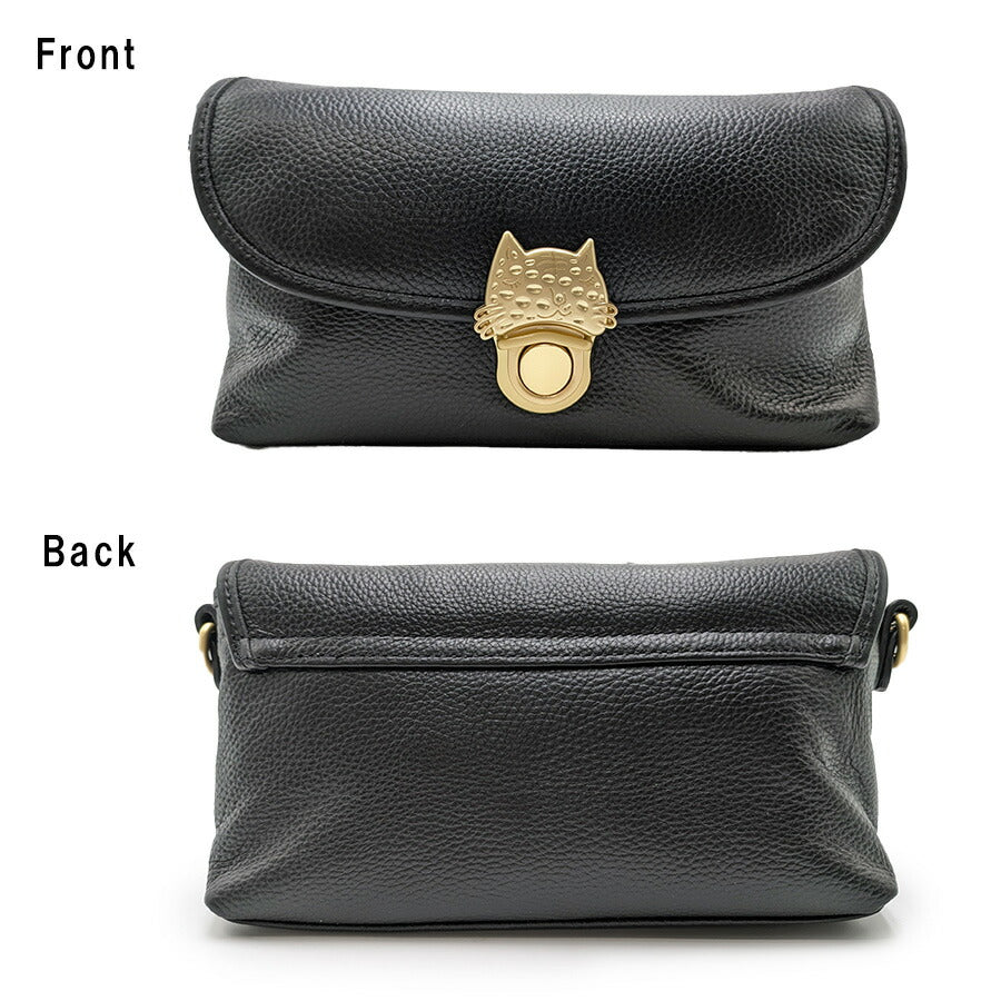 【レターパック配送/時間指定不可】【tsumori chisato CARRY】 53450 NEWカリヤネコ ショルダーバッグS 斜め掛け 牛革 レディース 母の日 ギフト ブラック