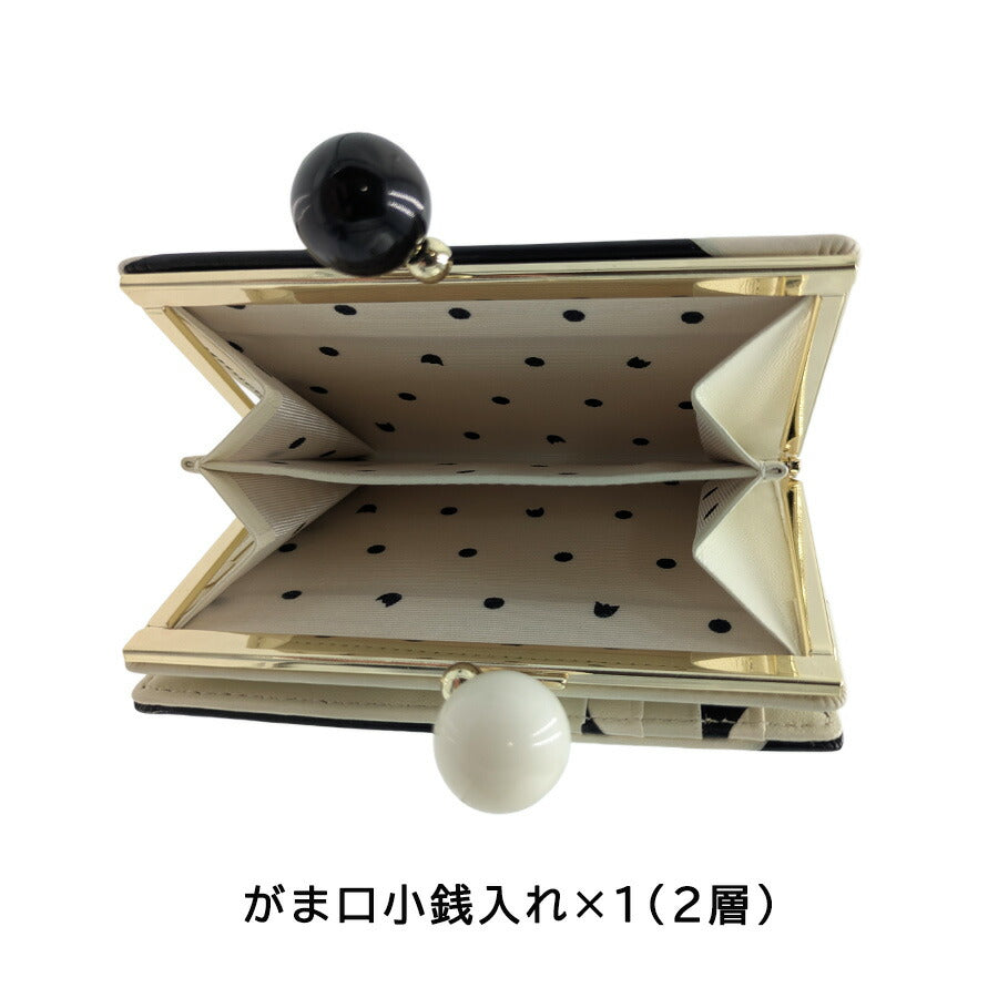 tsumorichisatoCARRY 57301 ズームドット がま口二つ折り財布 がま口財布 折り財布 ウォレット 普段使い レディース プレゼント ギフト 母の日 日本製 ブラック