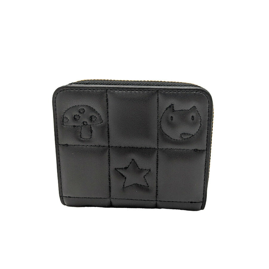 【tsumori chisato CARRY】57821 ネコキルティング 折り財布 財布 さいふ サイフ ウォレット 日本製 普段使い レディース ギフト プレゼント ブラック 母の日