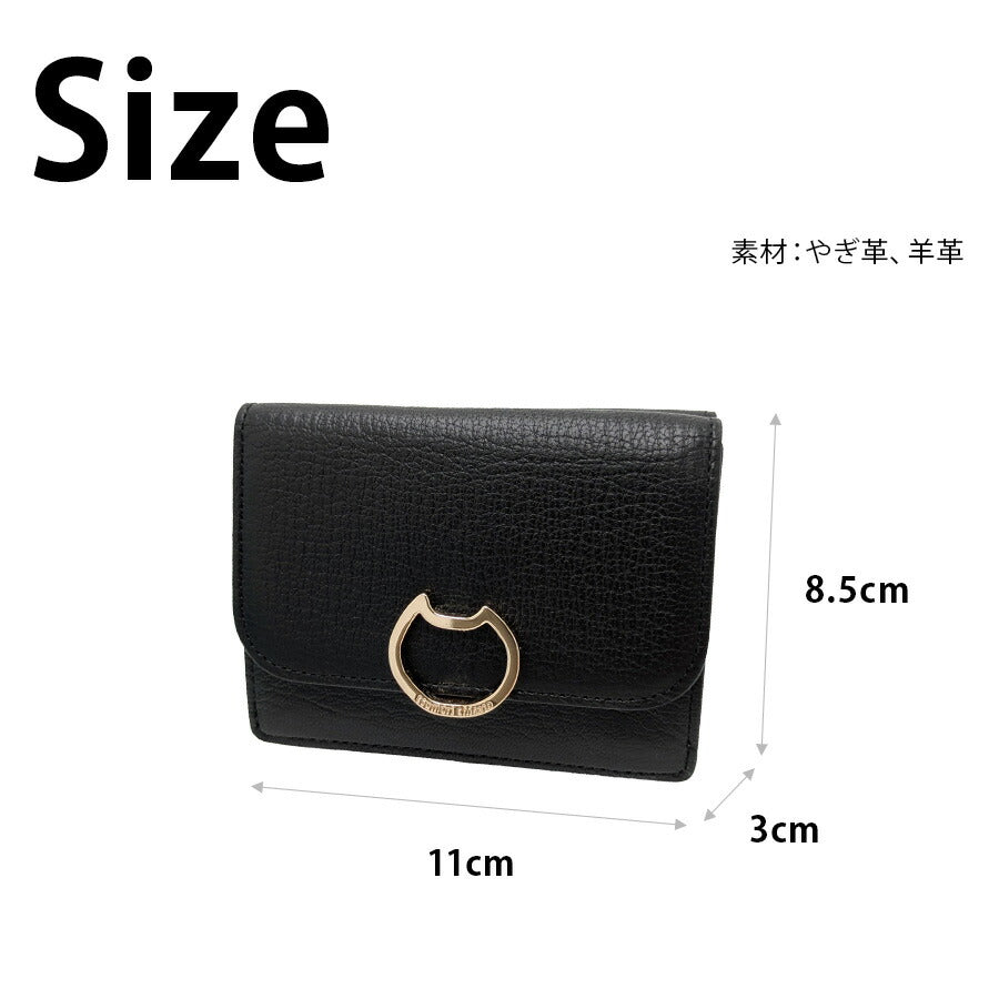 【tsumori chisato CARRY】57826 ネコオコシ 折り財布 財布 さいふ サイフ ウォレット 使いやすい 普段使い レディース ギフト プレゼント ブラック 母の日
