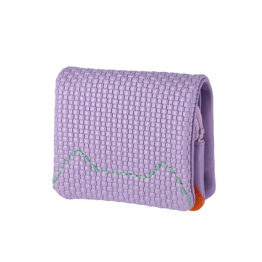 【tsumori chisato CARRY】 57890 エンボスメッシュ 2つ折り財布 ネコステッチ ウォレット サイフ レディース プレゼント ギフト 母の日 敬老の日 ピンク 日本製