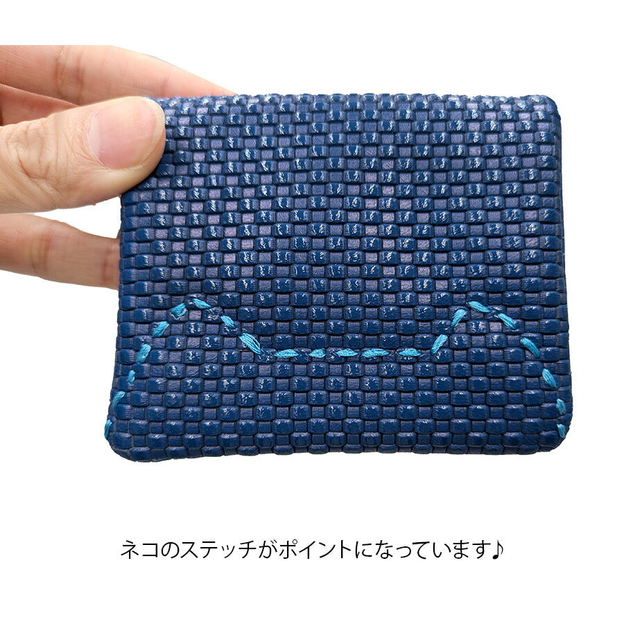 【tsumori chisato CARRY】 57891 エンボスメッシュ 2つ折り財布 ネコステッチ ウォレット サイフ レディース プレゼント ギフト 母の日 敬老の日 ピンク 日本製