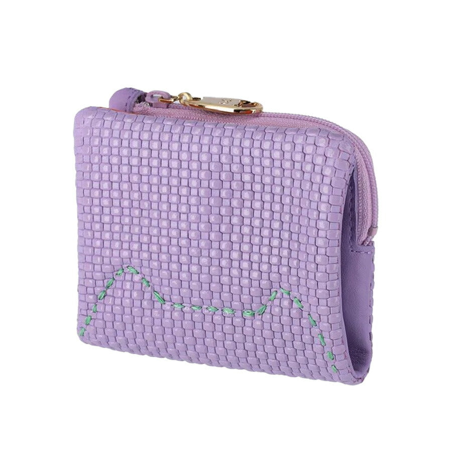 【tsumori chisato CARRY】 57891 エンボスメッシュ 2つ折り財布 ネコステッチ ウォレット サイフ レディース プレゼント ギフト 母の日 敬老の日 ピンク 日本製