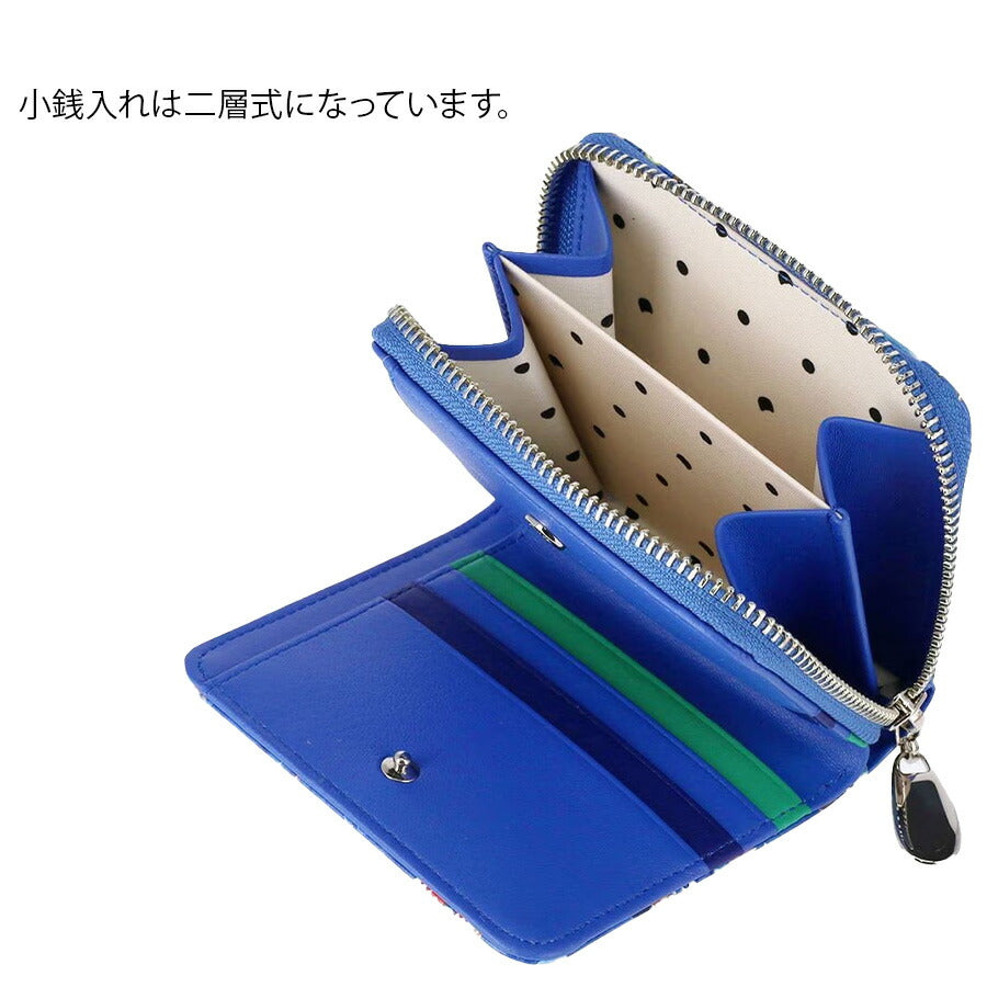 【tsumori chisato CARRY】 57896 ピーターパン ラウンドファスナー 2つ折り財布 ウォレット サイフ レディース プレゼント 母の日 敬老の日 ピンク 日本製