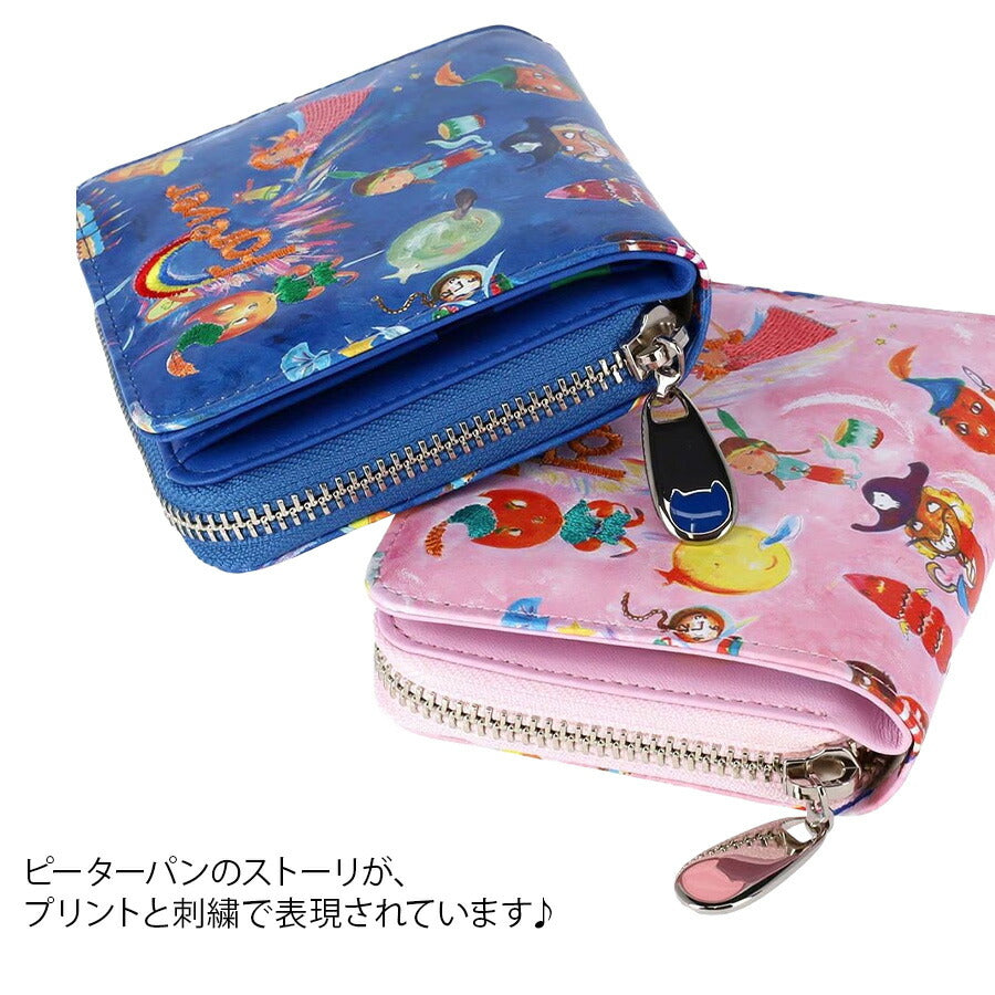 【tsumori chisato CARRY】 57896 ピーターパン ラウンドファスナー 2つ折り財布 ウォレット サイフ レディース プレゼント 母の日 敬老の日 ピンク 日本製
