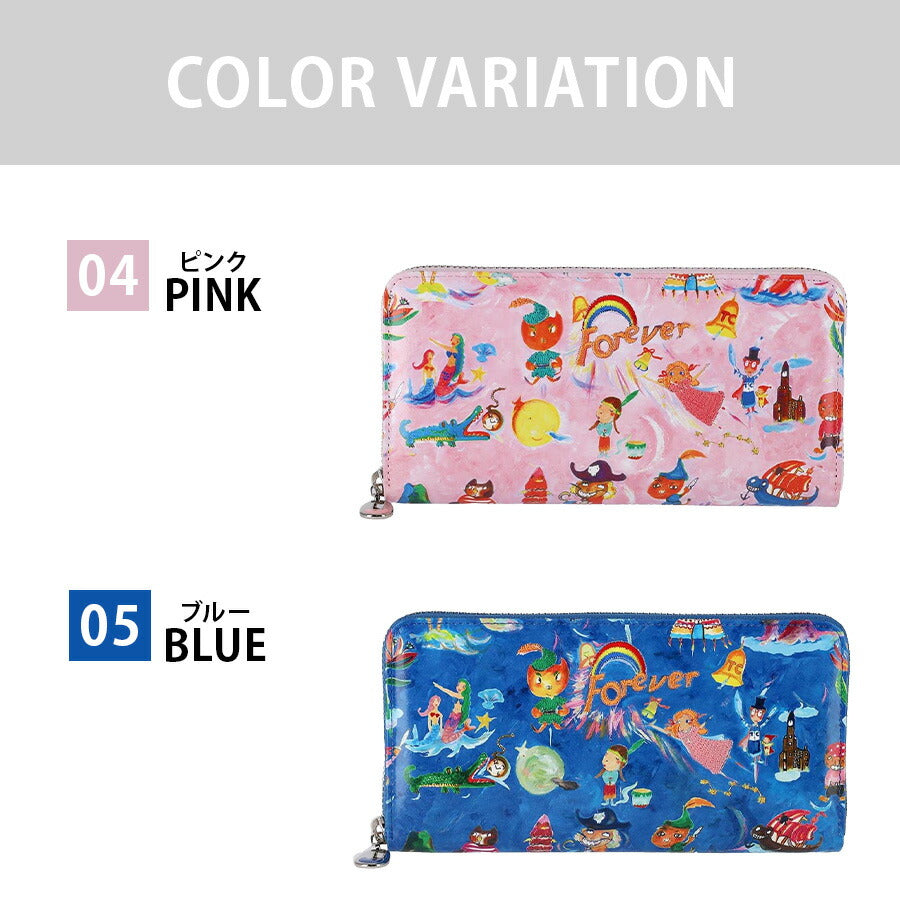 【tsumori chisato CARRY】 57897 ピーターパン ラウンドファスナー長財布 ウォレット サイフ レディース プレゼント ギフト 母の日 敬老の日 ピンク 日本製