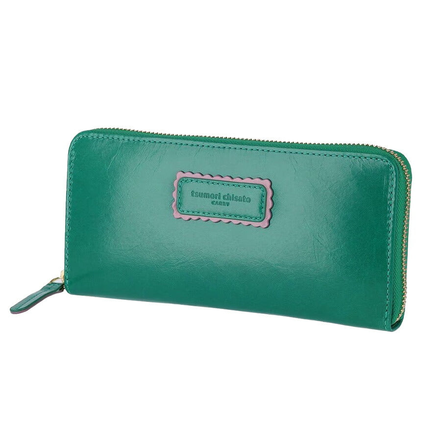 【tsumori chisato CARRY】 57901 シンプルバイカラー ラウンド長財布 ウォレット サイフ レディース プレゼント ギフト 母の日 敬老の日 グリーン