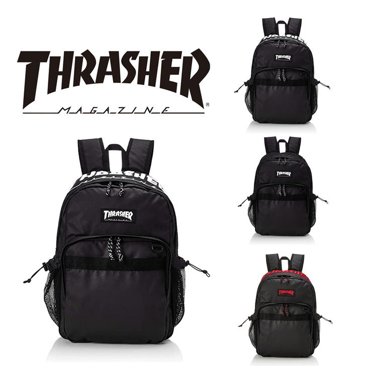 THRASHER スラッシャー デイパック THR-147 リュックサック バックパック B4 30L メンズ レディース 男女兼用 アウトドア 普段使い タウンユース 旅行 通学 学生 部活 おしゃれ 人気 黒色 スケートボード スケボ 送料無料