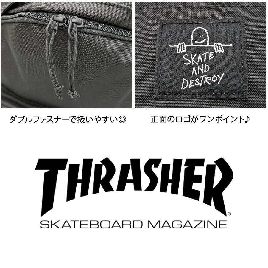THRASHER thr272 バックパック 22L リュック 大容量 リュックサック かばん 通勤 通学 普段使い ユニセックス メンズ レディース プレゼント ギフト ブラック
