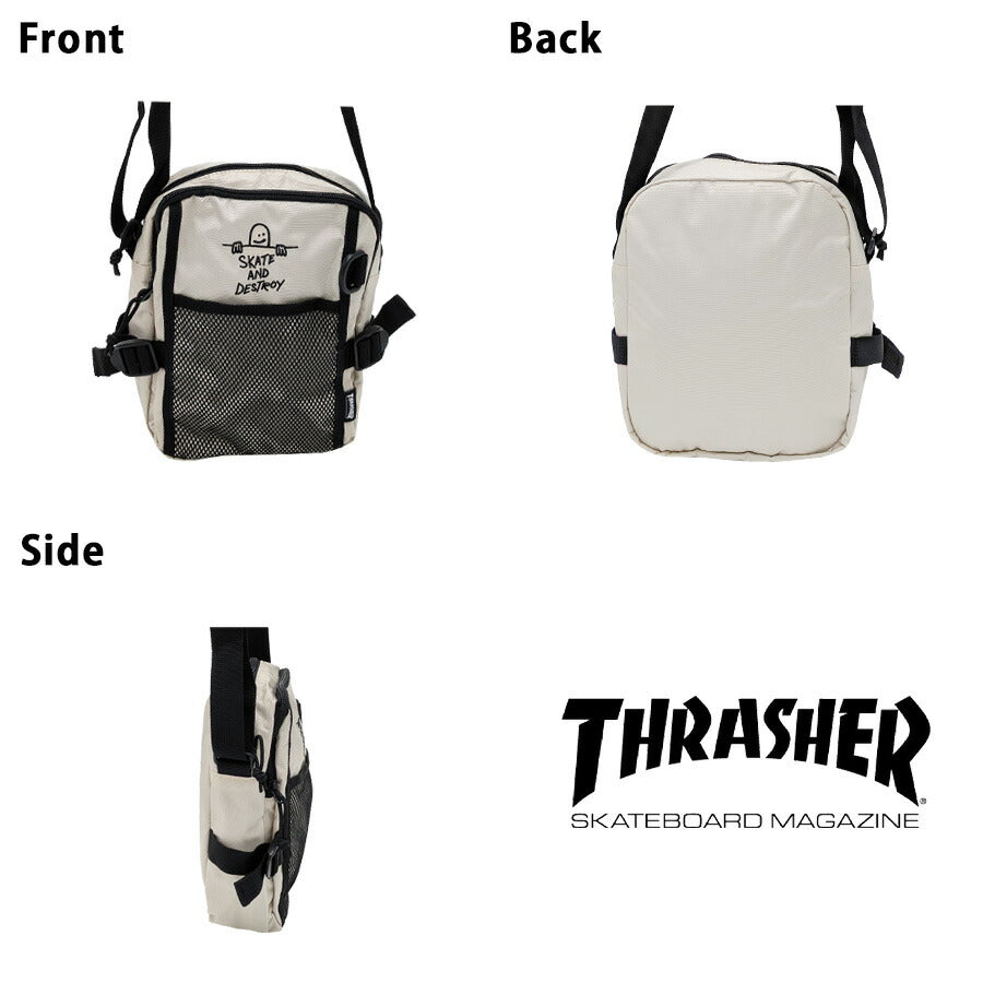 THRASHER thr300 縦型 ミニショルダーバッグ 斜め掛け 斜め掛けバッグ 小さめ かばん 普段使い ユニセックス レディース メンズ プレゼント ギフト ブラック