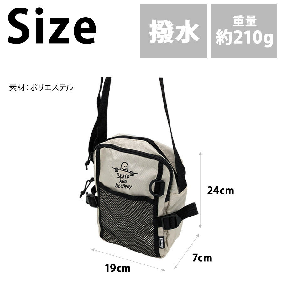 THRASHER thr300 縦型 ミニショルダーバッグ 斜め掛け 斜め掛けバッグ 小さめ かばん 普段使い ユニセックス レディース メンズ プレゼント ギフト ブラック