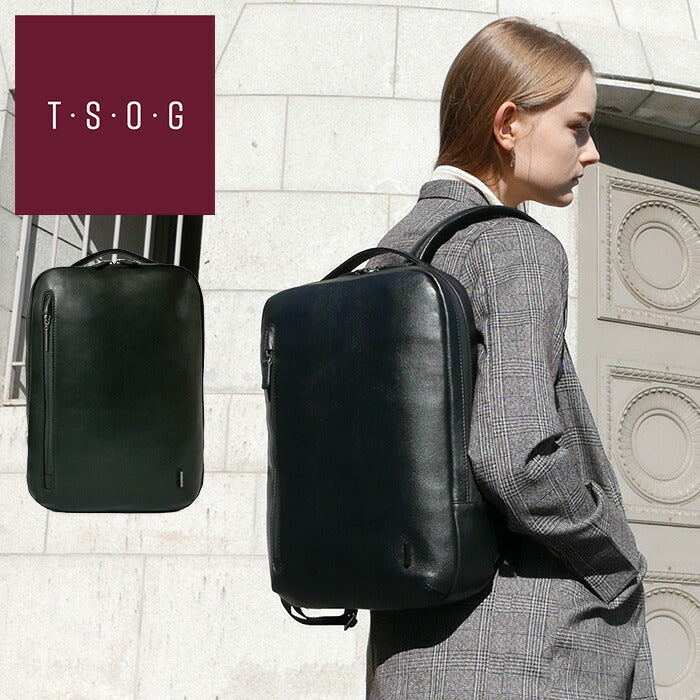 【当店オリジナルエコバッグプレゼント中!】【T・S・O・G】ティーエスオージー リュック cs23 防水 本革 牛革 リュックサック バックパック ビジネスバッグ シンプル ブランド ブラック おしゃれ かっこいい ファッション プレゼント 贈り物 通勤 通学