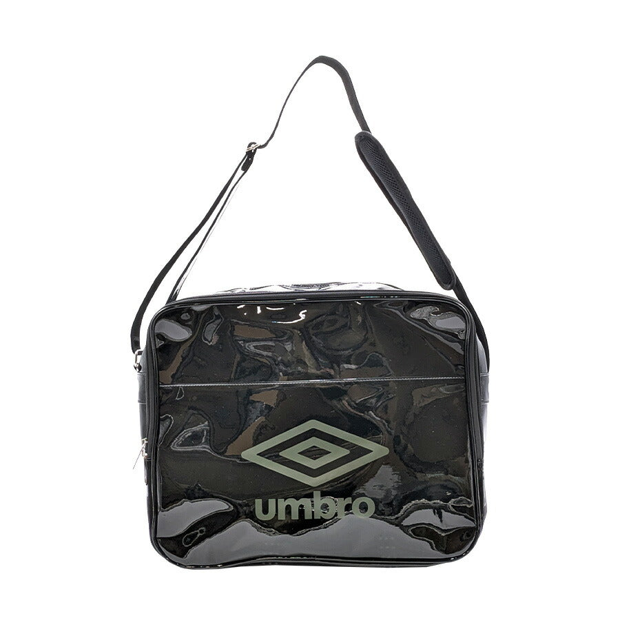 【umbro】 70003 エナメルバッグ かばん バッグ 斜め掛け 部活 遠征 学生 大容量 便利 アンブロ スポーツ メンズ プレゼント ギフト ブラック/ホワイト