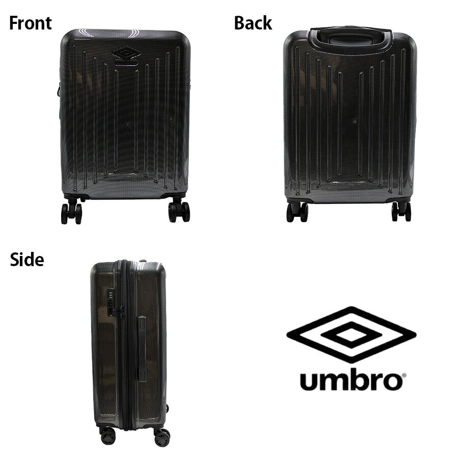 【umbro】70800 35L キャリーケース 機内持ち込み 修学旅行 旅行 出張 スーツケース シンプル アンブロ ブラック ホワイト ネイビー カーキ 使いやすい お出かけ ユニセックス スポーティ おしゃれ 2〜3泊