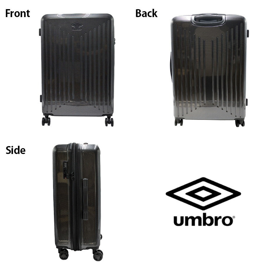【umbro】70802 94L キャリーケース 修学旅行 旅行 出張 スーツケース シンプル アンブロ ブラック 使いやすい お出かけ ユニセックス スポーティ 10泊以上