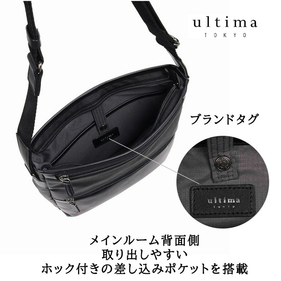 ultimaTOKYO 68174 ディーノ タテ型ショルダーバッグ ショルダーバッグ 斜め掛け かばん カバン メンズ ユニセックス プレゼント ギフト 父の日 ブラック