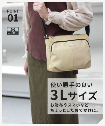 WachiField わちふぃーるど フェイクレザー 合皮 メランジ ショルダーバッグ 斜め掛け 肩掛け カバン レディース 通勤 WTMC-01 お出かけ サブバッグ 旅行 軽量 エレガント ギフト 猫 ダヤン