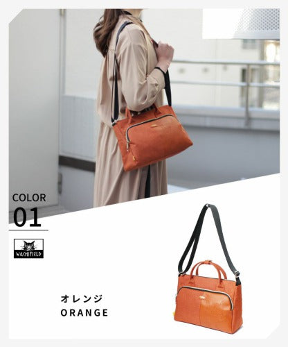 WachiField わちふぃーるど フェイクレザー 合皮 メランジ 2WAY ショルダー 斜め掛け 肩掛け ハンド トートカバン レディース 通勤 WTMC-02お出かけ サブバッグ 旅行 軽量 エレガント ギフト プレゼント ねこ ダヤン