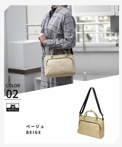 WachiField わちふぃーるど フェイクレザー 合皮 メランジ 2WAY ショルダー 斜め掛け 肩掛け ハンド トートカバン レディース 通勤 WTMC-02お出かけ サブバッグ 旅行 軽量 エレガント ギフト プレゼント ねこ ダヤン