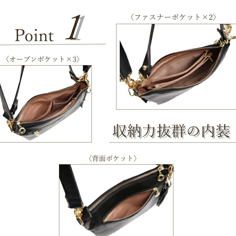PELLE CLUB ペレクラブ 2Way ショルダーバッグ X-0712A 牛革 シュリンク型押し レザー ドリームショルダー フラット ショルダー ハンドバッグ 斜め掛け 肩掛け 手持ち ひじ掛け クラッチバッグ ブラック レッド イエロー ホワイト ブラウン グレー ネイビー オレンジ ピンク