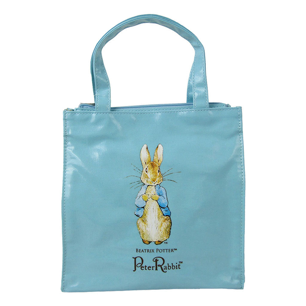 【PETER RABBIT】 0624 スクエア型ハンドバッグS サブバッグ トートバッグ 手持ち うさぎ 軽量 かわいい 自立可能 ピーターラビット ギフト プレゼント ブラック