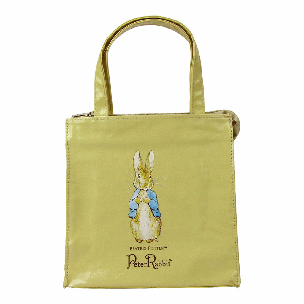 【PETER RABBIT】 0624 スクエア型ハンドバッグS サブバッグ トートバッグ 手持ち うさぎ 軽量 かわいい 自立可能 ピーターラビット ギフト プレゼント ブラック