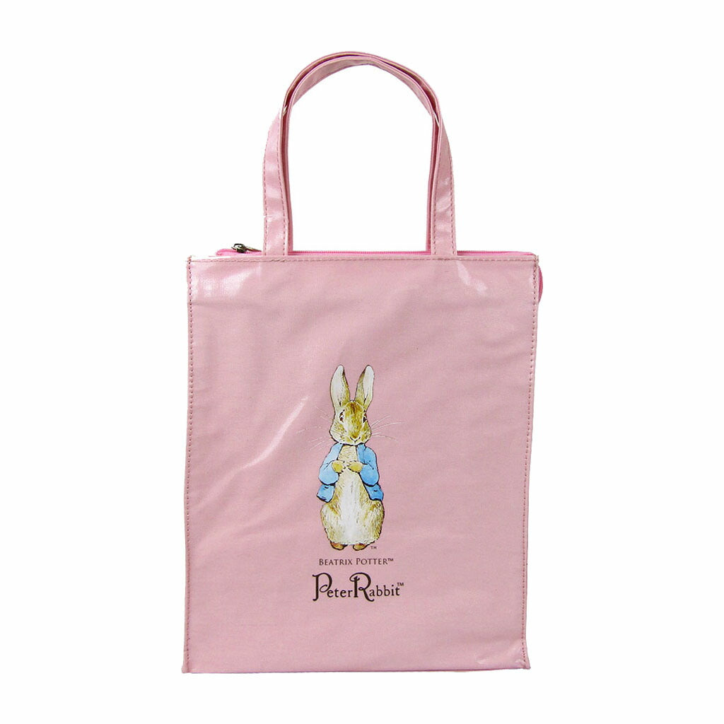 【PETER RABBIT】 0625 スクエア型ハンドバッグM サブバッグ トートバッグ 手持ち うさぎ 軽量 かわいい 自立可能 ピーターラビット ギフト プレゼント ブラック