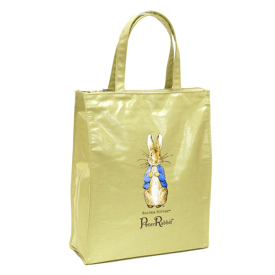 【PETER RABBIT】 0625 スクエア型ハンドバッグM サブバッグ トートバッグ 手持ち うさぎ 軽量 かわいい 自立可能 ピーターラビット ギフト プレゼント ブラック