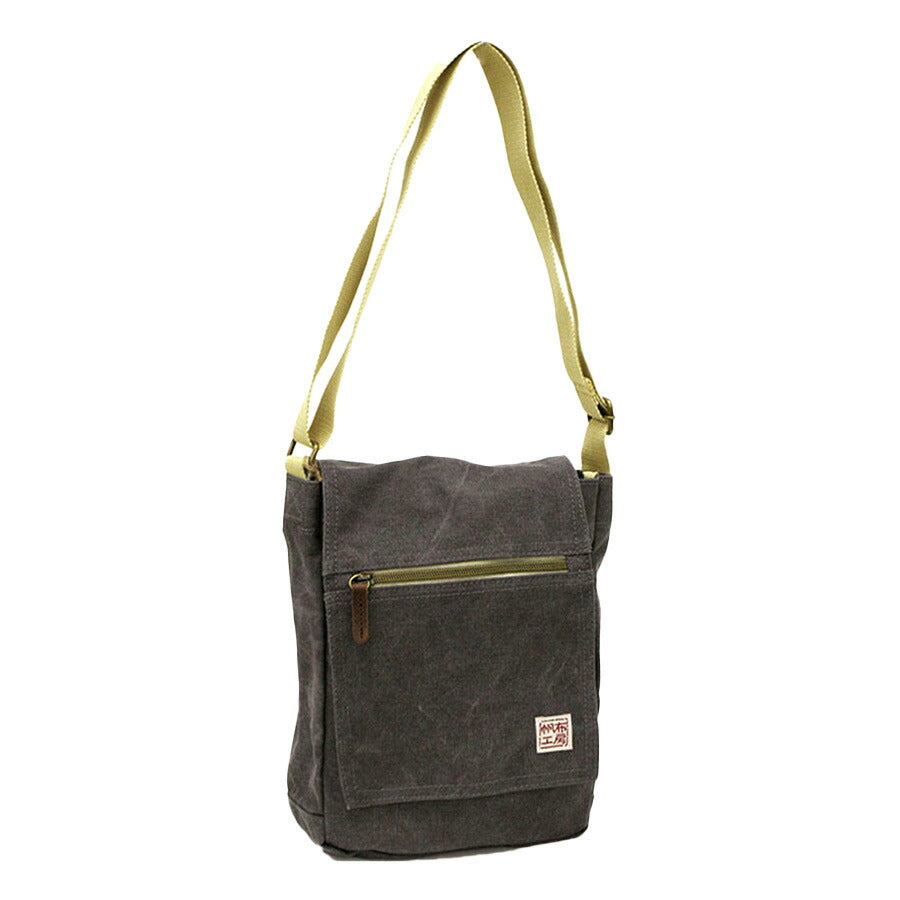 【帆布工房】3X55 FLAP SHOULDERシリーズ ショルダーバッグ はんぷこうぼう ハンプ 綿 コットン 縦型 かぶせ ショルダー 斜め掛け シンプル シンプル レッド カーキ ブラック ネイビー グレー ベージュ 単色