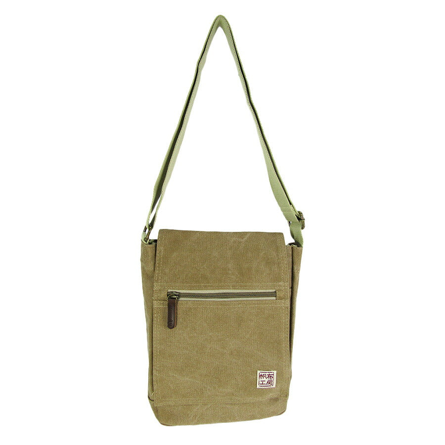【帆布工房】3X55 FLAP SHOULDERシリーズ ショルダーバッグ はんぷこうぼう ハンプ 綿 コットン 縦型 かぶせ ショルダー 斜め掛け シンプル シンプル レッド カーキ ブラック ネイビー グレー ベージュ 単色